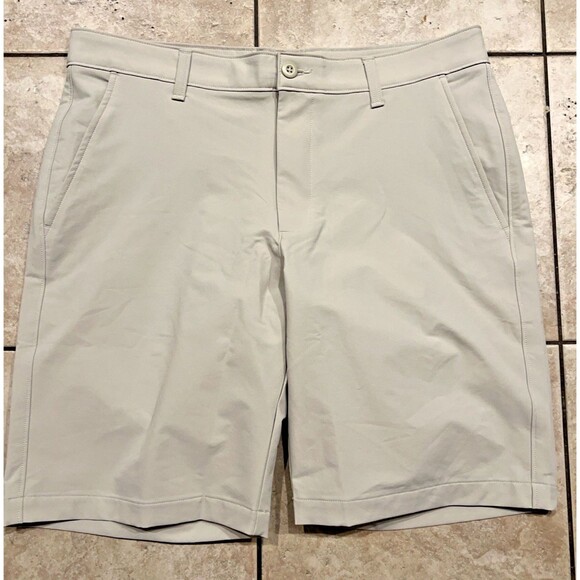 Under Armour Shorts Mens Size 36 Beige Performance Tech Golf 10" Inseam stretch - Picture 1 of 9